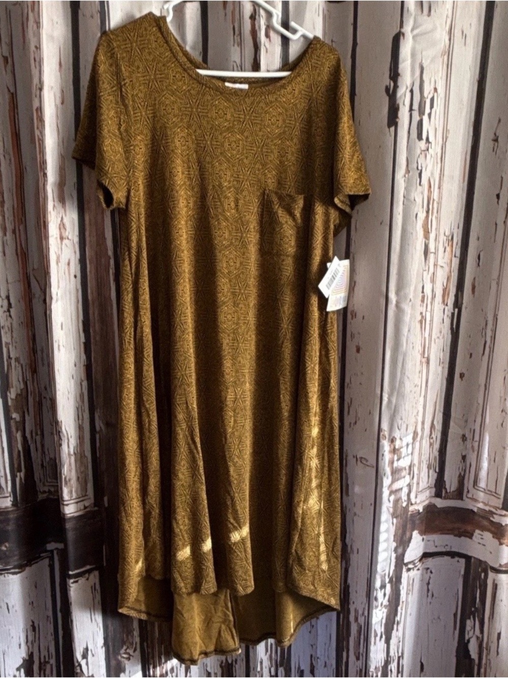 LulaRoe Carly xl mustard yellow and black hi- low dress